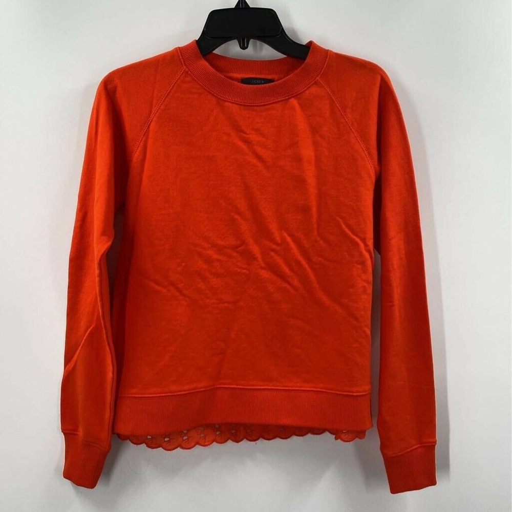 J. Crew Sweatshirt Eyelets Lace Embroidered
